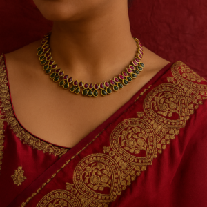 Dual-Tone Teardrop Necklace Set