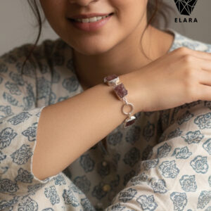 Uncut Stones Set Bracelet