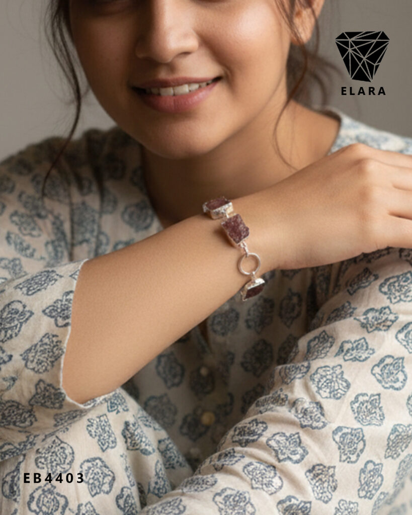 Uncut Stones Set Bracelet