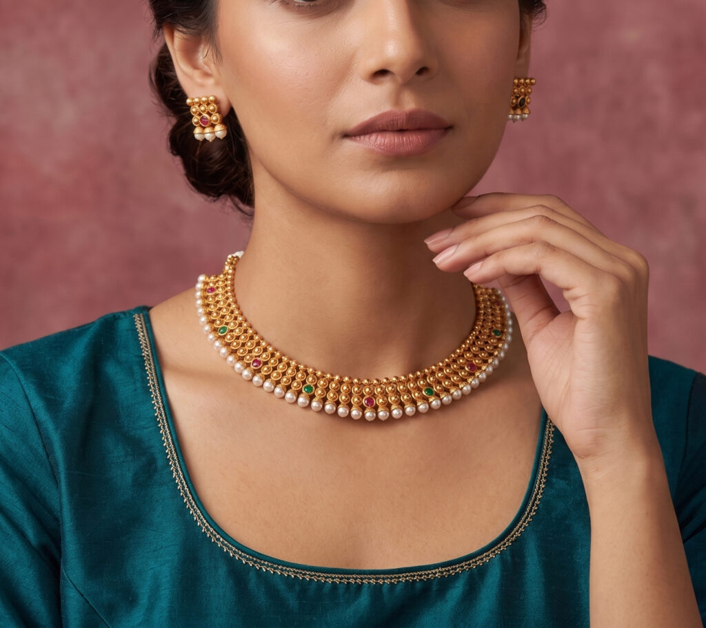 Golden Pearl Necklace